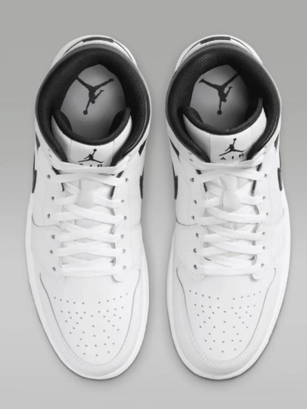 Nike Air Jordan 1 Mid GS White Black Youth Basketball Shoes New With Box - Picture 6 of 6
